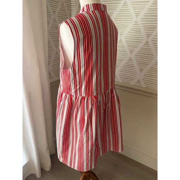 Shop the Mint Women’s Large Believe In Yourself Red Striped Babydoll Dress - Picture 6 of 9